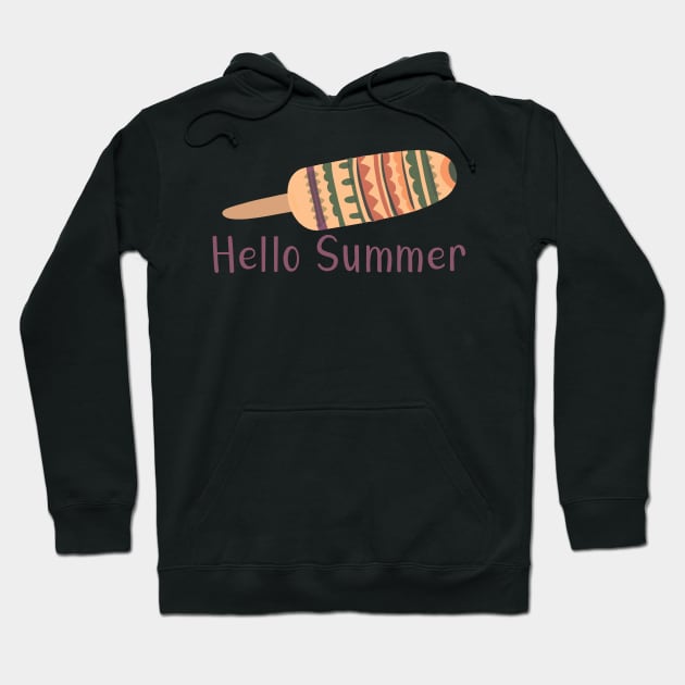 Hello Summer - Multicolored Popsicle Graphic Illustration GC-105-03 Hoodie by GraphicCharms